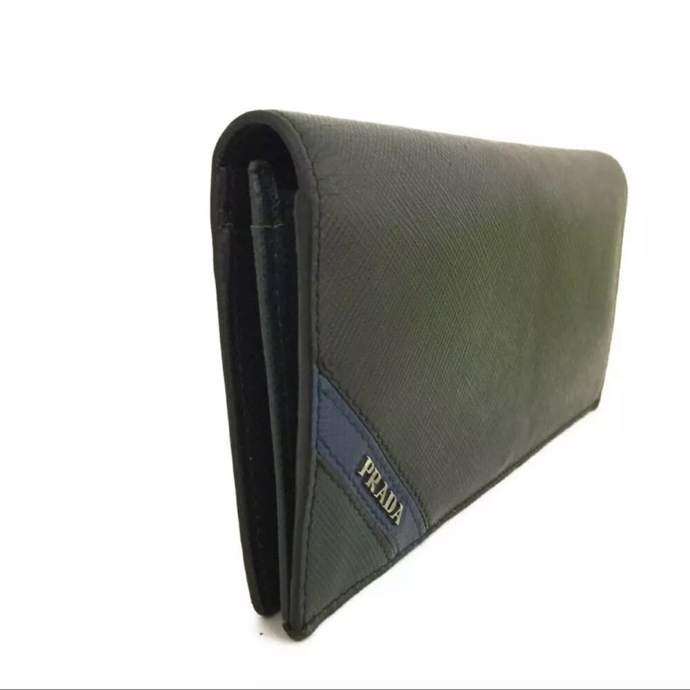 SOLD 6/29/22 PRADA Check Book/Long Wallet Saffiano Leather Bifold Wallet - Picture 3 of 8